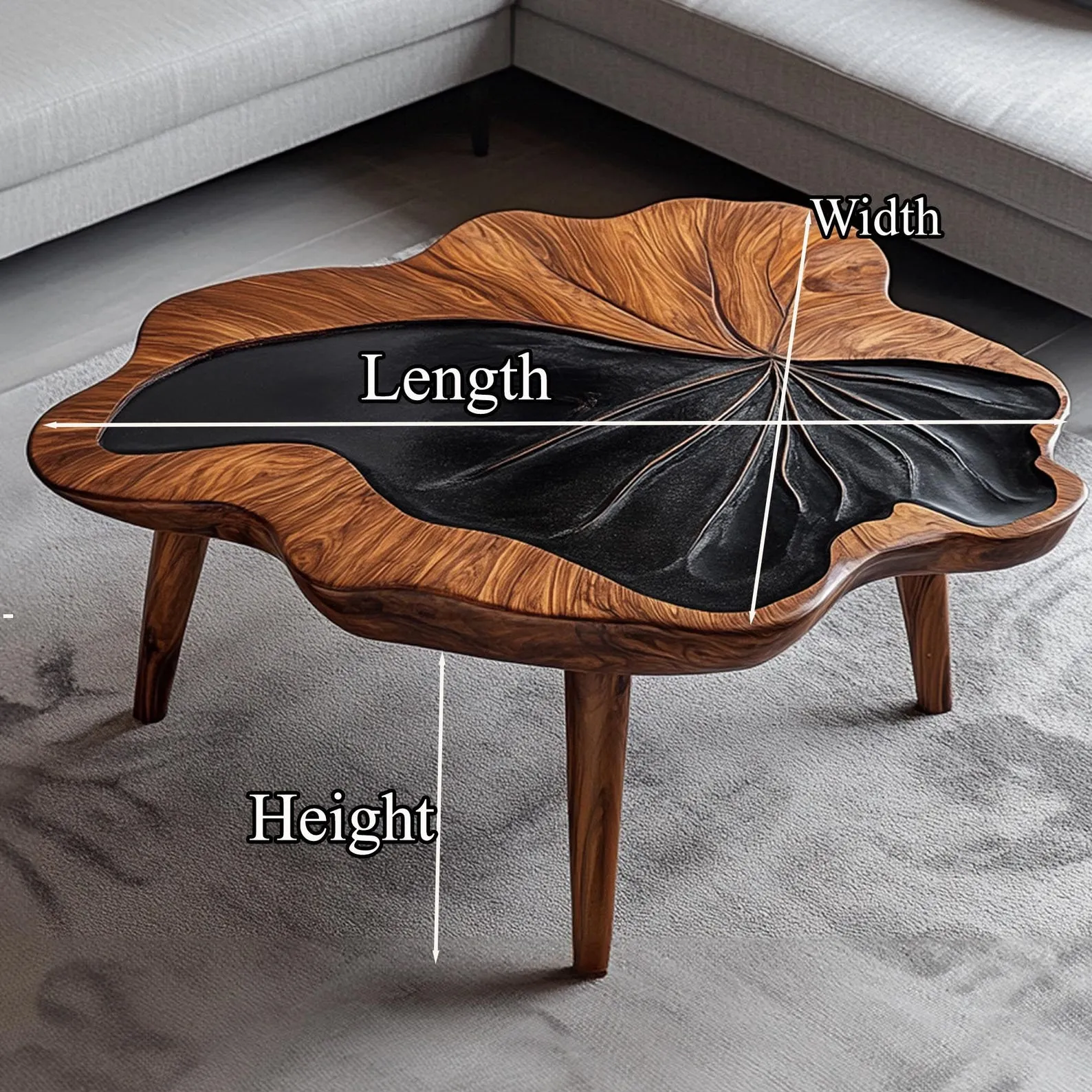 Rectangular Live Edge Tamarind Wood Coffee Table For Modern Living Rooms - Image 4