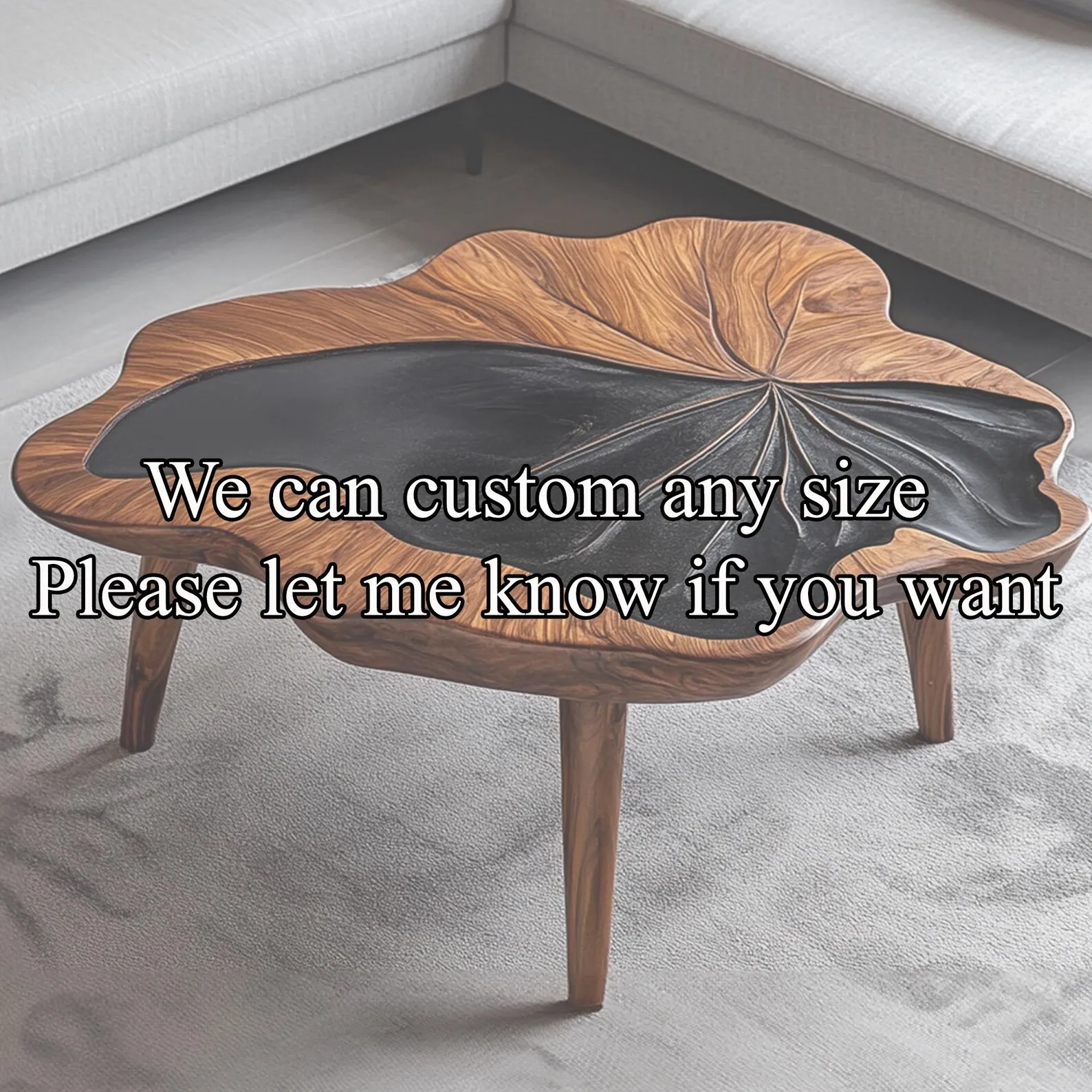 Rectangular Live Edge Tamarind Wood Coffee Table For Modern Living Rooms - Image 5